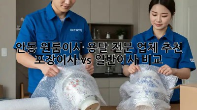 안동 원룸이사 용달 전문 업체 추천: 포장이사 vs 일반이사 비교